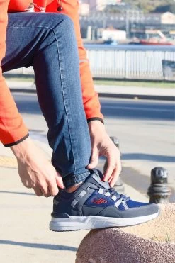 Jump Sneaker - Dunkelblau - Flacher Absatz Herren Sneaker 213511262