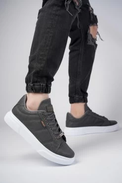 Muggo Flacher Schuh - Grau - Flacher Absatz Herren Flache Schuhe 648458255